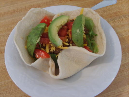 taças de pão baixo teor de gordura tortilla