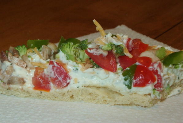 quadrados de pizza vegetariana (reforma - luz)