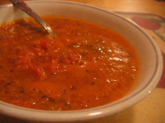 sopa picante de pimenta vermelha assada