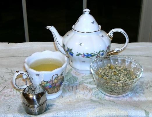 amarelo suave (mistura de chá de ervas)