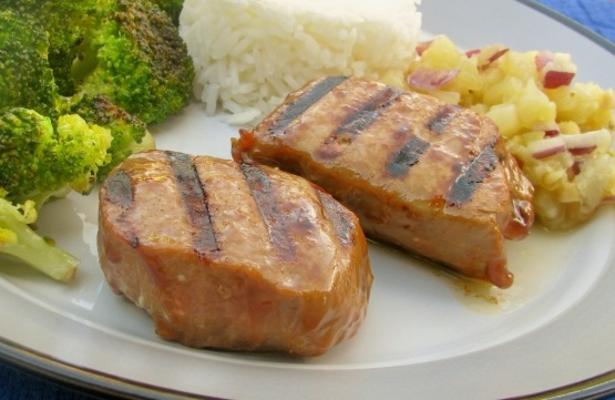 Aiy grelhado de gengibre teriyaki