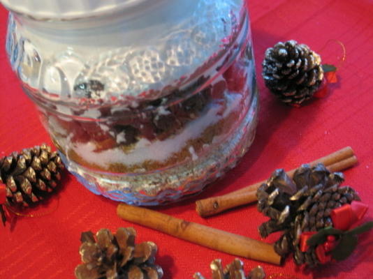 biscoitos de chocolate com aveia em uma jarra (para presentear)