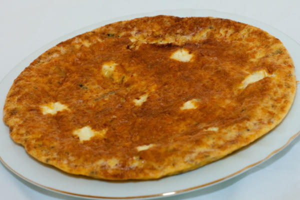 omelete de peixe defumado
