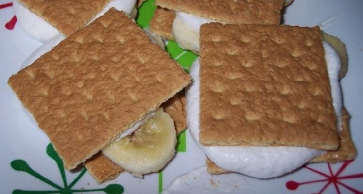 manteiga de amendoim e banana s'mores