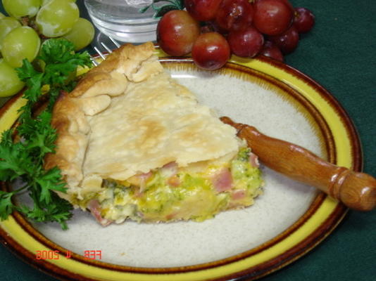 torta de presunto e brócolis