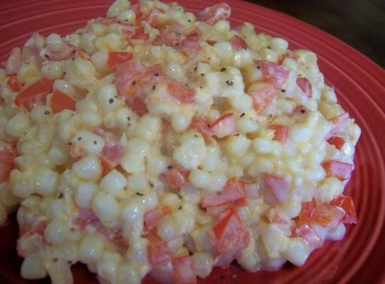 milho doce cremoso salteado com pimentos