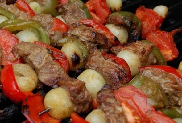 espetos de marinada de carne de caril