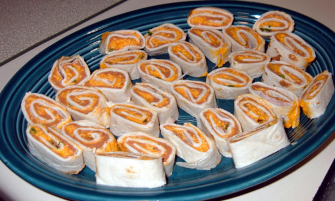 pinwheels do queijo do nacho