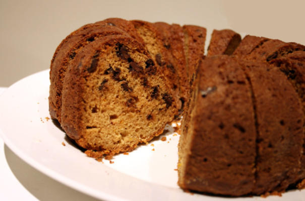 bolo de chocolate-laranja com pouca gordura