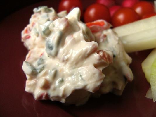 cream cheese, capsicum e salsa dip