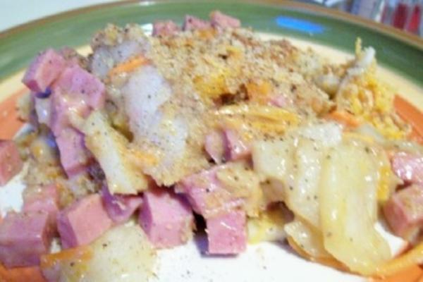 presunto e batata assar