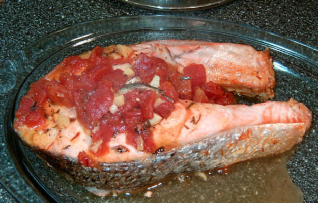 salmão assado provencale