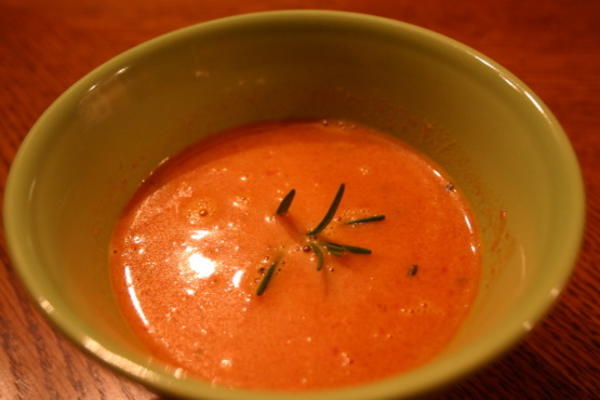 sopa de creme de pimenta vermelha