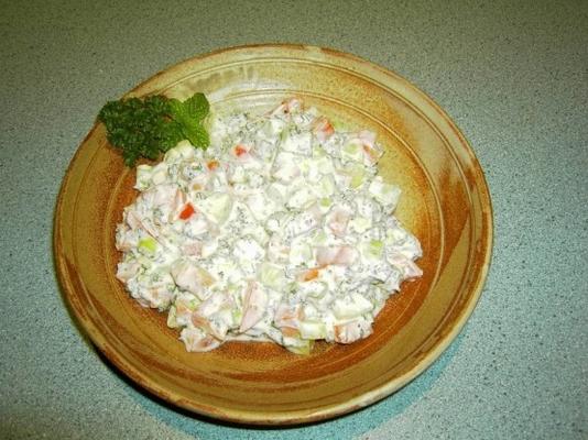 iogurte, pepino e hortelã salada verde
