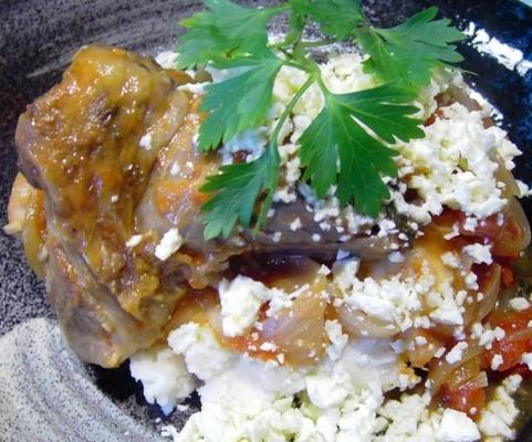 pernil de cordeiro com orégano e feta