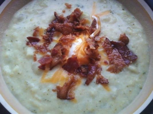 sopa de queijo de brócolis cremoso lento fogão