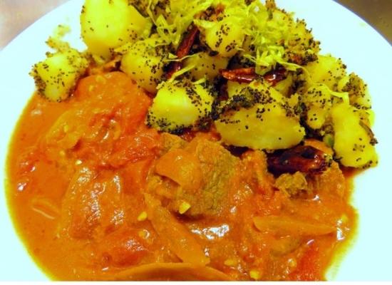 aloo poshto (receita de batatas)