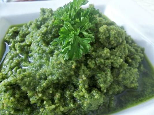 molho de pesto de rúcula semente de abóbora (vegan)