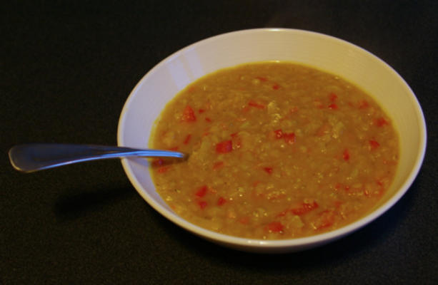sopa de lentilha temperada indiana