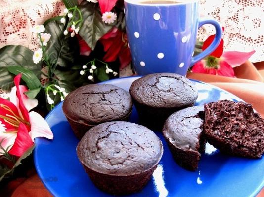 muffins de chocolate escuro e saudável