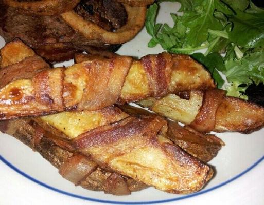 bacon envolto fritas de bife