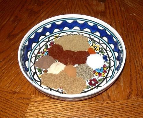 fricção marroquina da especiaria (para o cordeiro e a outra carne)