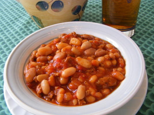 mistura de carne e feijão