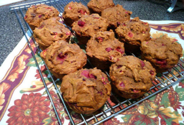 muffins de abóbora fresca cranberry