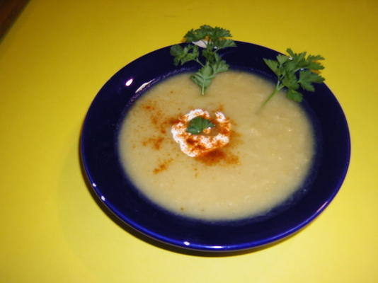 sopa de parsnip e alho-poró gengibre