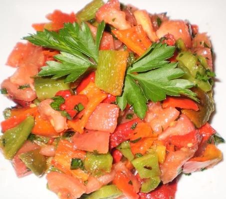 tomate marroquino e salada de capsicum
