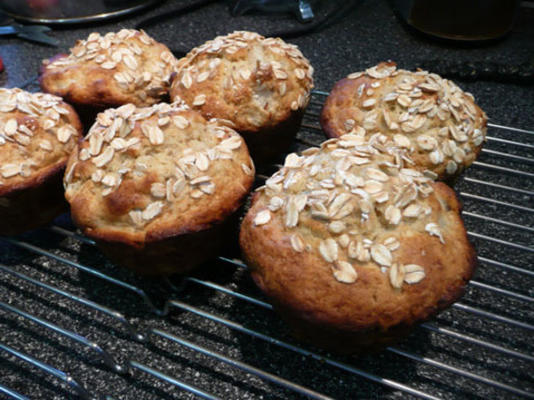 muffins de aveia de pêra