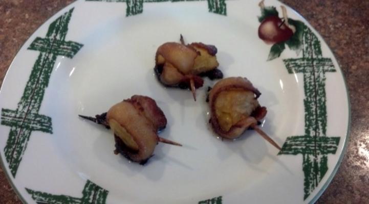 bacon envolvido mordidas de abacaxi