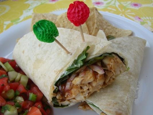 alimentos integrais jamaicano jerk chicken wrap