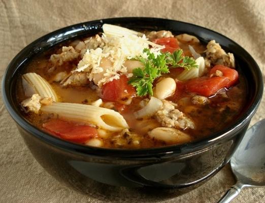 massa italiana e sopa de feijão
