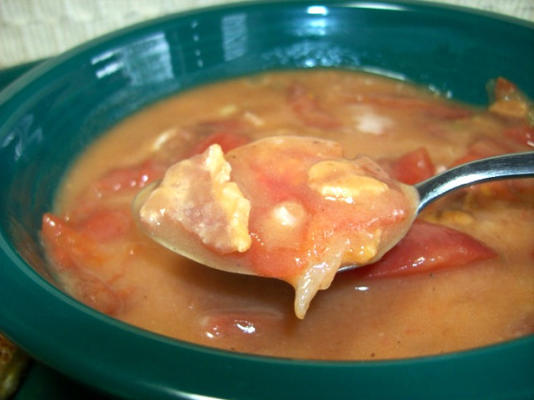 sopa de bacon e tomate de penny