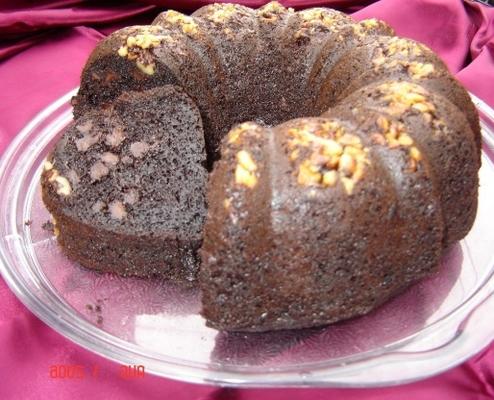 fácil bolo de lascas de chocolate e chocolate