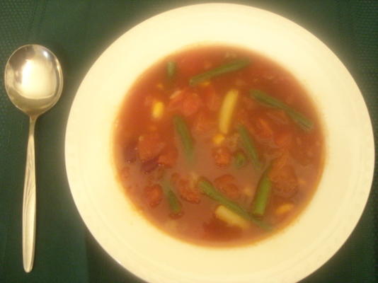 sopa de cevada de carne vegetal