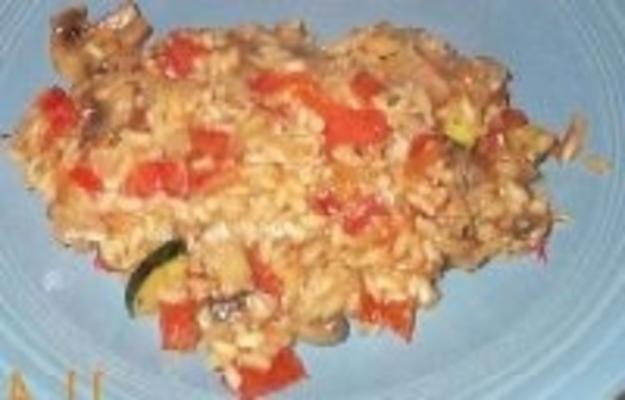 risoto de legumes com pesto