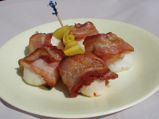 vieiras de limão, manteiga e bacon