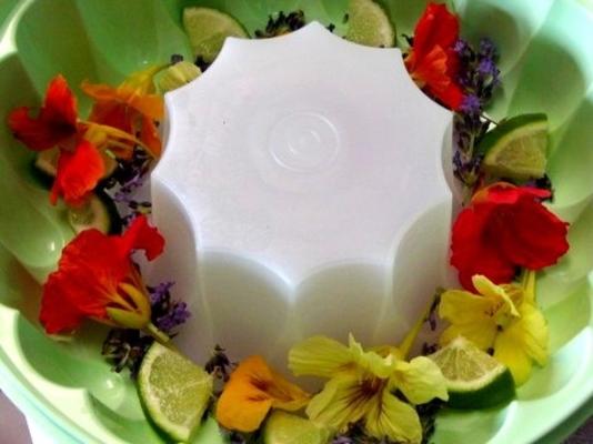 taças de flores congeladas com frutas