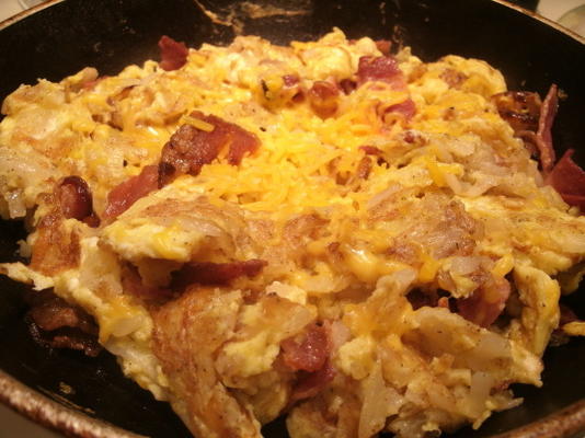 bacon e batata scramble