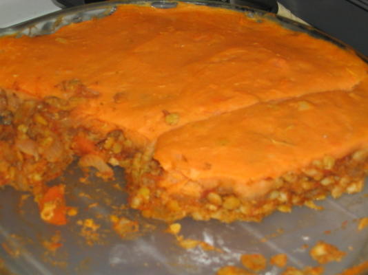 torta de pastor de cevada de lentilha