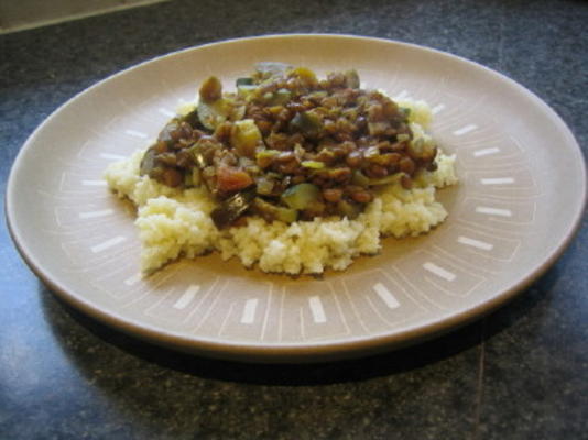 lentilhas com berinjela e garam masala