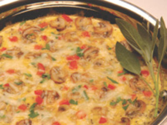 fácil frittata de cogumelos e queijo