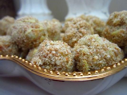 bolas de queijo de alcachofra