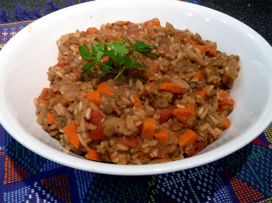 pilaf de lentilha indiana