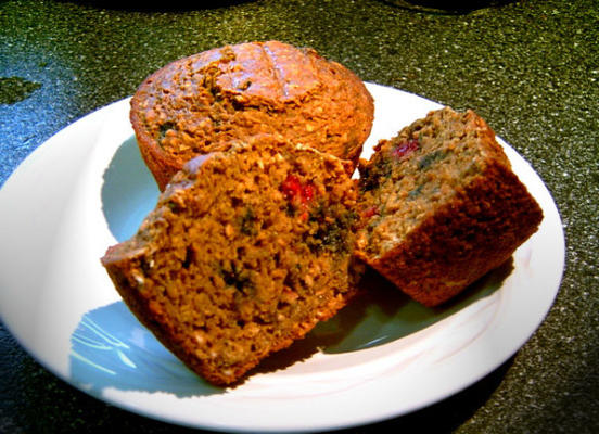 muffins de farelo e framboesa