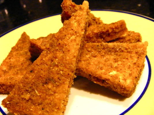 tofu com crosta de fubá de milho