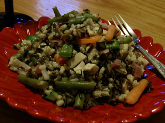 Salada picante de peru com arroz selvagem (sem maionese)