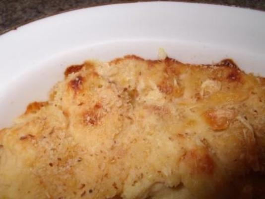 macarrão e couve-flor gratinado